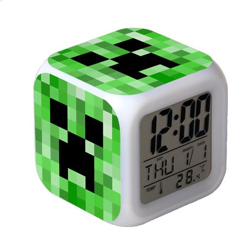 Digitaler Multifunktionswecker Minecraft-Wecker LED-Edition