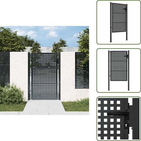 Gartentor Anthrazit 105x175 cm Stahl - Gartentor - Metalltor - Stahltür - Zaun - Einfahrtstor (1/5)
