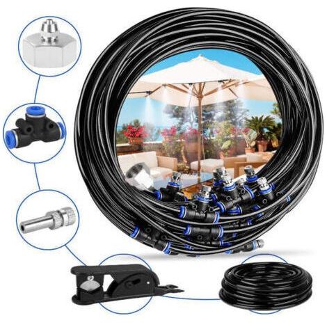 Private Label-Brumisateur Exterieur, 20M Brumisateur Terrasse avec 20 Buse Brumisateur (en Laiton, 3/4") Brumisateur pour Patio Jardin Serre Trampoline pour Parc Aquatique--