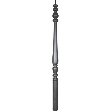 Deco Fer Forge – Poteau pour clôture en fonte à sceller – Hauteur 1150mm – Base ronde Ø60mm – Détails décoratifs – Fixation par tige filetée M10 (1/5)