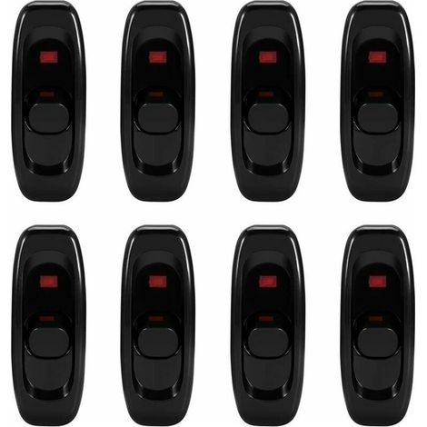 Zwischenschalter, 8 Stück Zwischenschalter, Wippschalter, für Nachttischlampe, Schreibtischlampe, Netzkabel (250V 10A) (1/5)