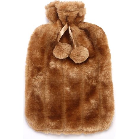 Bouillotte 2L bouillotte chauffante bouillotte adulte et enfant bouillotte isolante bouillotte lit peluche bouillotte, jaune