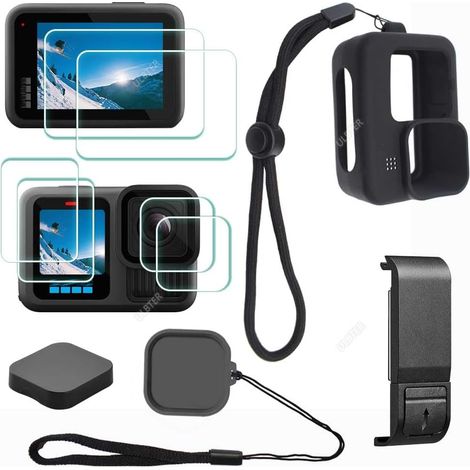 Accessories for GoPro Hero 13: Lens screen protector + battery cover + rubber case + lanyard + lens cap + protective case