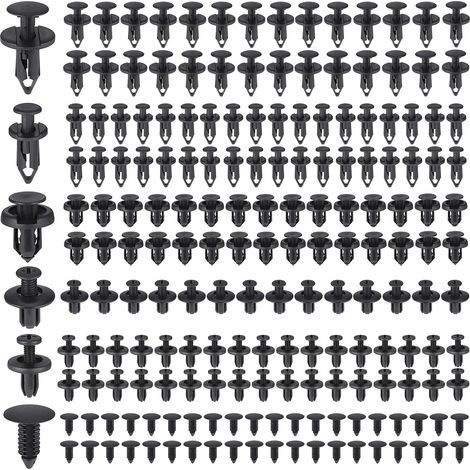 240 Pièces Rivet Plastique Clips Voiture, 6 Taille Clips de Retenue de Voiture Fixations, Vis Plastique Universelles pour Fixer les Panneaux et les Portes de Voiture(6 mm à 10 mm) (1/5)