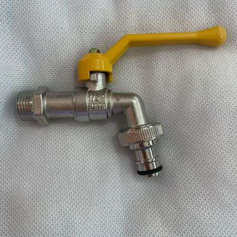 Robinet extérieur de haute qualité, antigel, tout en cuivre, débit élevé, adapté aux jardins et terrasses, double sortie à 4 points et compatible avec les machines à laver -- Modèle électroplaqué en a