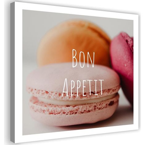 Tableau sur toile Macarons Biscuit 40x40 (1/5)