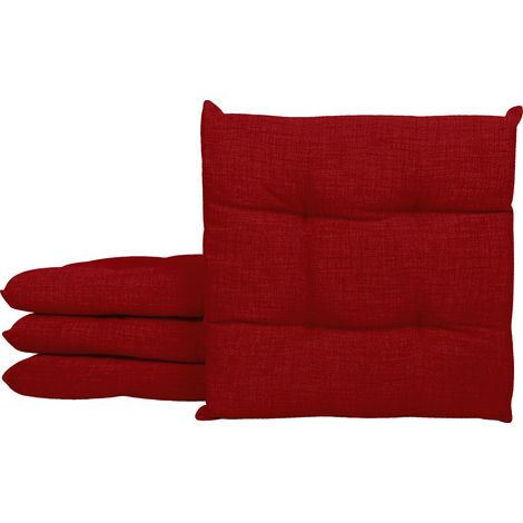 Set 4/6 Cuscini Sedia Con Lacci Cuscino 4 Punti Imbottiti Spessore 6 Cm Rosso - 4 Pezzi (1/3)