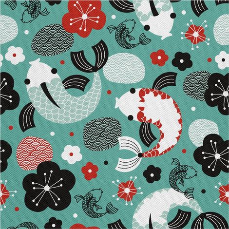 Outdoor Dekostoffe Oxford - Motiv asiatischer Fisch (1/5)