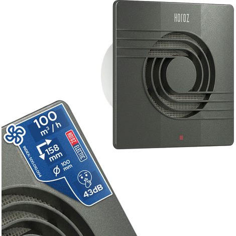 Extracteur d'air simple flux 100 mm antracyt avec filtre - 100 m3/h - Horoz Electric (1/5)