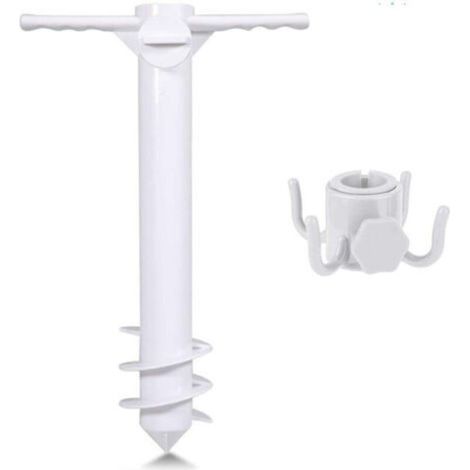 Support Parasol de Plage de Taille Universelle - Porte Parasol à Visser dans le Sol - Résiste aux Vents Puissants (1/5)