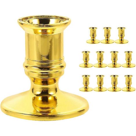 Lot de 12 supports de bougies de table décoratifs pour bougies de mariage-6.00X5.80X5.80CM-Golden