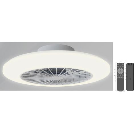 Ventilador plano con luz LED integrada. Configura el ambiente que desees desde la palma de tu mano con el mando a distancia. Controla fácilmente tus