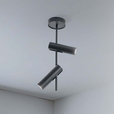 [GEBRAUCHT] B-Ware Deckenspot Leda 2 anthrazit LED Deckenlampe dimmbar Stahl Höhe 55cm 2-flammig (1/2)