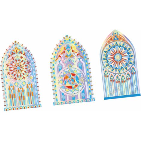 6 feuilles de stickers pour scrapbooking, motifs fenêtres, faciles à décoller et à lisser, pour la création de loisirs créatifs et le journaling (Type 1). (1/5)