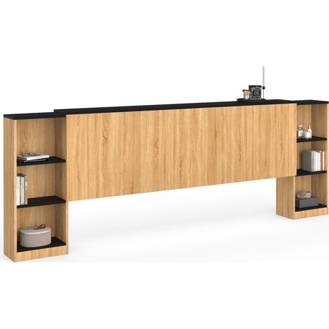 Cabecero extensible CATBA con almacenamiento deslizante para camas de 140 y 160 CM de madera y negras