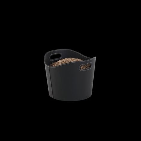 Rangement Bois Gamma Simili Cuir Noir