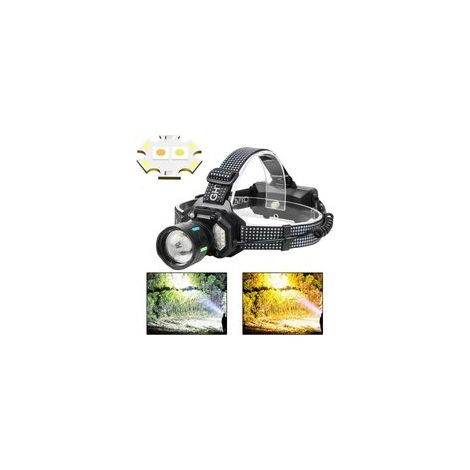 Linterna frontal LED IPRee con doble zoom e interruptor de detección, foco LED de largo alcance y alto brillo para uso en exteriores y larga vida útil.