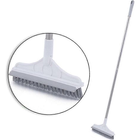 Brosse de nettoyage de sol 2 en 1, manche long, raclette à poils rigides, balai magique pour le nettoyage des sols et des baignoires, outils de nettoyage Dripship