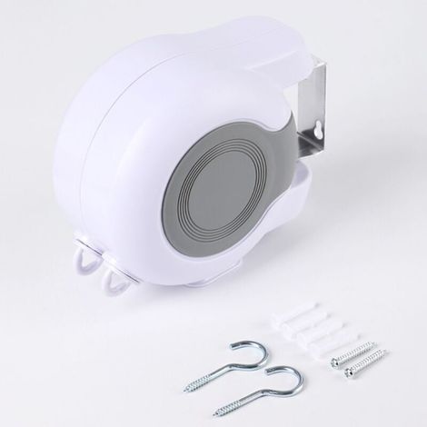 Corde à Linge Rétractable Exterieur, Séchoir Mural Extensible Étendoir à Linge pour Montage Mural avec 2 Corde à Linge, pour Salle de Bain Balcon Jardin Voyage Intérieur,13 mètres (1/4)