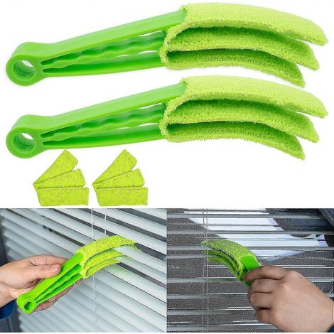 Lot de 2 brosses de nettoyage pour stores vénitiens, stores enrouleurs et lamelles, avec manchon en microfibre. (1/4)