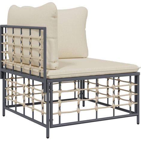 Maison Exclusive - Garten-Ecksofa mit Beige Kissen Poly Rattan