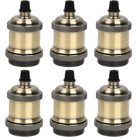 Douille E27 en aluminium moulé sous pression 6 pièces bronze