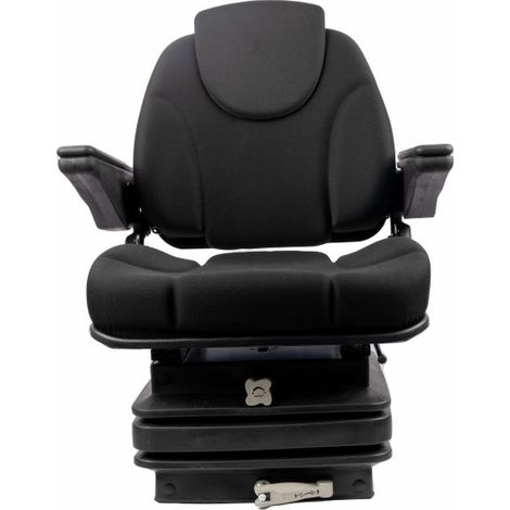 Sedile Activo Standard in tessuto nero con molleggio meccanico e braccioli (1/5)