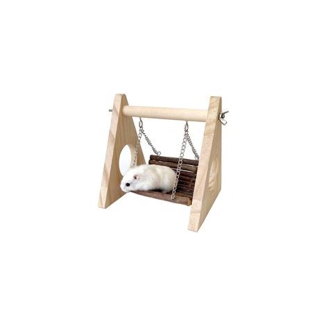Hamsterschaukel, Hängematte aus Holz für Rennmäuse, Ratten und Zwerghamster, Kleintierversteck für syrische Hamster, Rattenkäfigzubehör – Crezuo