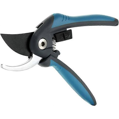 Sécateur professionnel avec lame en acier SK-5 et mécanisme de verrouillage pour tiges et fleurs, bleu (1/5)