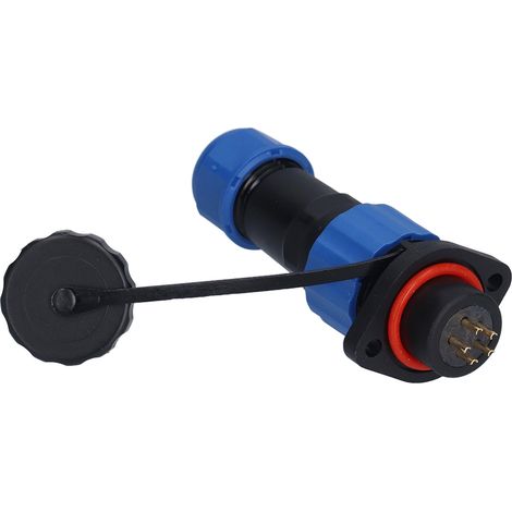 Connecteur aviation SP16 à brides étanche IP68 mâle femelle 5 broches 250V 5A pour câble Φ6-7.5mm soudure filetage M16x1.5 boîtier PA66 livré avec 1 mâle 1 femelle (1/5)