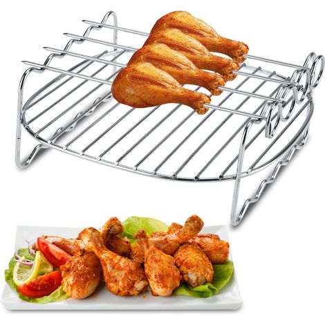 Grille de remplacement double couche pour Philips Air Fryer, plateau et brochettes (1/5)