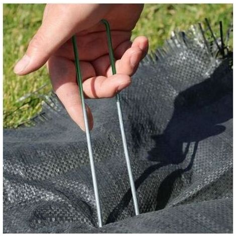 50 Pcs Piquets de Fixation, Piquets de Jardin, Agrafes Gazon Synthétique Vert, pour bâches de Sol de Jardin, Fixation de Gazon synthétique extérieur (1/5)