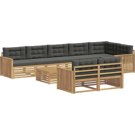 Conjunto de sofás de exterior 9 pcs Blanco y Antracita vidaXL (1/5)