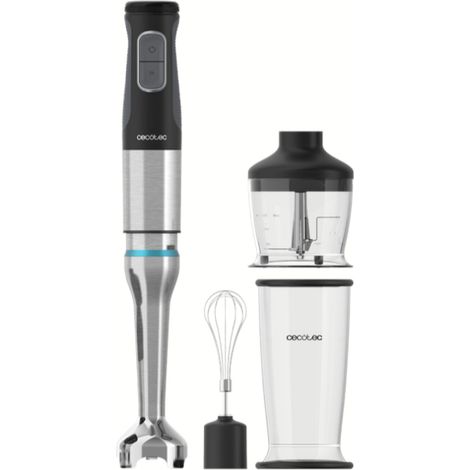 Cecotec Batidora de Mano Katana 12 Chop B. 1200 W, 21 Velocidades y Turbo, 4 Hojas con Titanio Negro, Campana antisalpicaduras