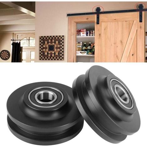 Roulettes Coulissantes pour Porte ou Armoire – Lot de 4 Roues en Acier avec Roulement à Billes, Charge Max 80 kg (1/5)