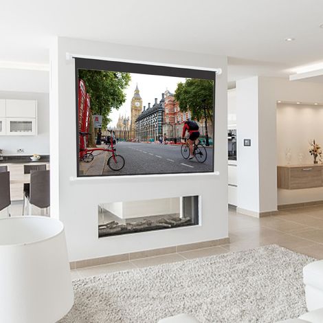 100 Inch Electric Projector Screen Matte White HD for School Home Cinema (1/5)