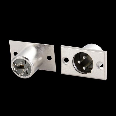 3-poliger XLR-Stecker (männlich), rechteckige Mikrofonbuchse aus Metall, Audioeingang für Bühnenlicht-Mischpult (1/5)