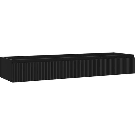 Mexen Rivel Badezimmer-Waschbeckenschrank 160 cm, 1 Schublade, geriffelt, schwarz matt - 91A20-16023-1-BF71 (1/5)