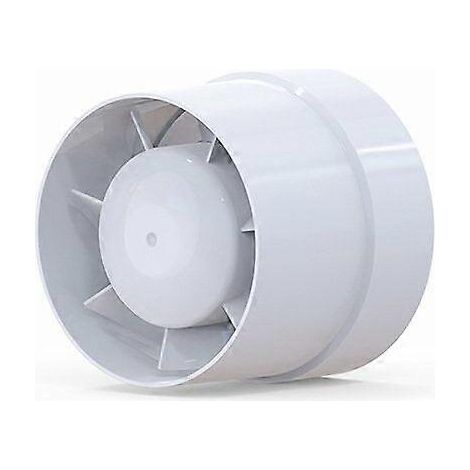 Extracteur d'air silencieux 125 mm, 16 W, écoénergétique, ventilateur de gaine à flux mixte pour salle de bain, aérations, serres, tentes (1/4)
