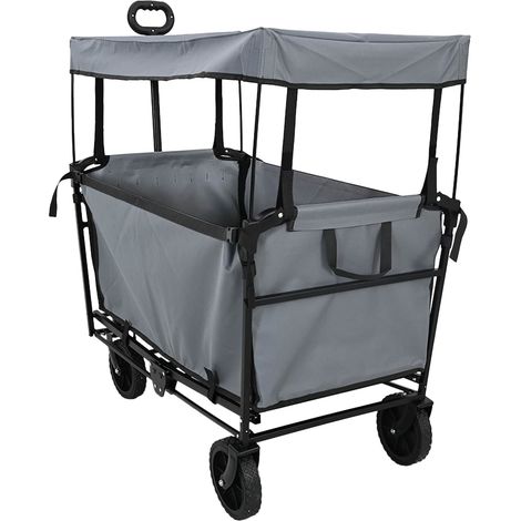 Klapp-Handwagen Grau 105 x 56,5 x 116 cm Oxford-Stoff