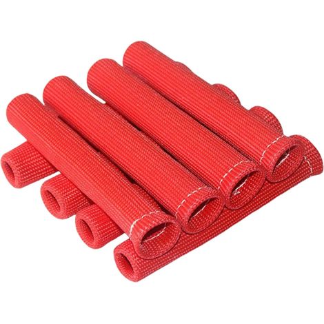 Set di 8 guaine termoisolanti per candele, 6 pollici, 1200 °C, in fibra di vetro ignifuga, per accessori auto.