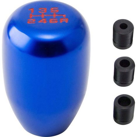 Pommeau de levier de vitesses manuel 6 vitesses style JDM Racing, compatible avec la plupart des véhicules - Pommeau de levier de vitesses, noir (1/5)