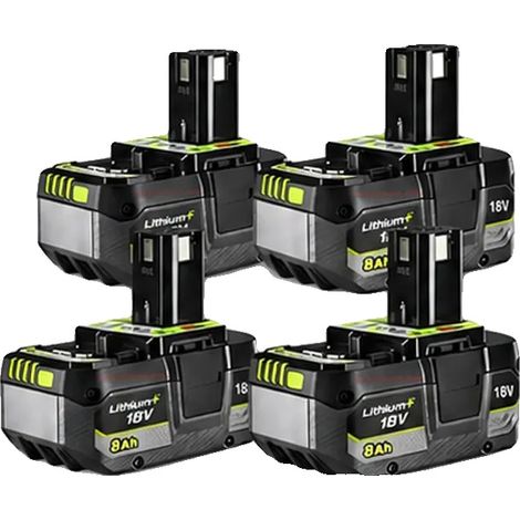 Batteria agli ioni di litio, capacità 8000 mAh, compatibile con utensili elettrici, 8000 mAh 4 pezzi (1/2)