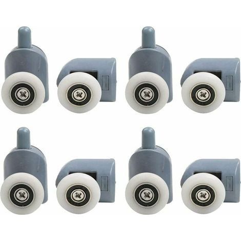 Roulette Porte de Douche Porte a Roulette Galets de Porte de Douche Roulettes Simples de Porte de Douche Comprend 4 Rouleaux Supéris 4 Rouleaux Inféri pour Cabine Douche Salle de Bain (1/5)
