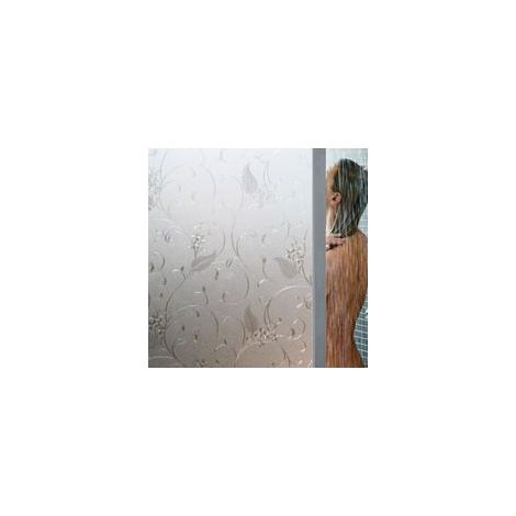 Film fenêtre anti regard floral 60x200cm – Film dépoli repositionnable sans adhésif – Protection UV 97% – Intimité pour bureaux et maisons (1/5)