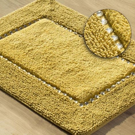 SCHICKER BADEZIMMERTEPPICH 50 X 70 CM SENF (1/5)