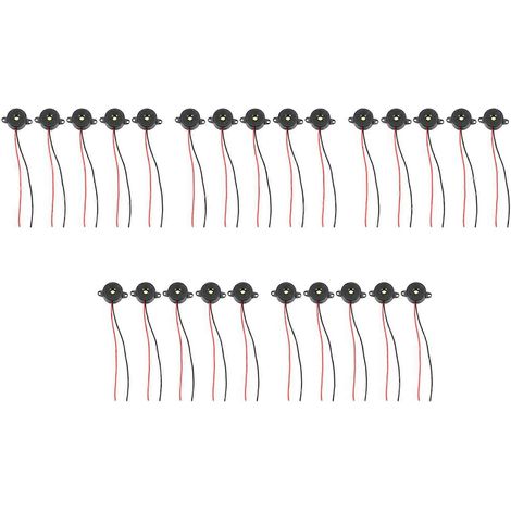 Packung mit 25 schwarzen elektronischen Summern, 3–24 V DC, 85 dB, 23 x 12 mm (1/5)