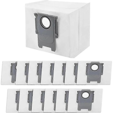 Lot de 14 sacs à poussière de rechange pour aspirateurs Roborock S7 Maxv Ultra / S7 Pro Ultra / Q7 Max / Q7 Max Plus / S8 / Q5 (1/5)