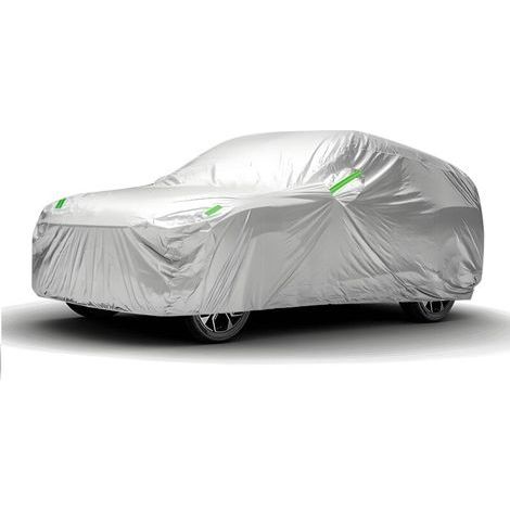 Waterproof car cover, 350 x 150 x 120 cm, silver outdoor car cover, resistant to snow, sun and UV rays. (1/5)