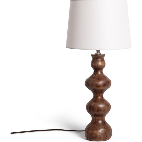 LED Tischlampe aus Holz Anahla ILUZZIA Weiß (1/5)